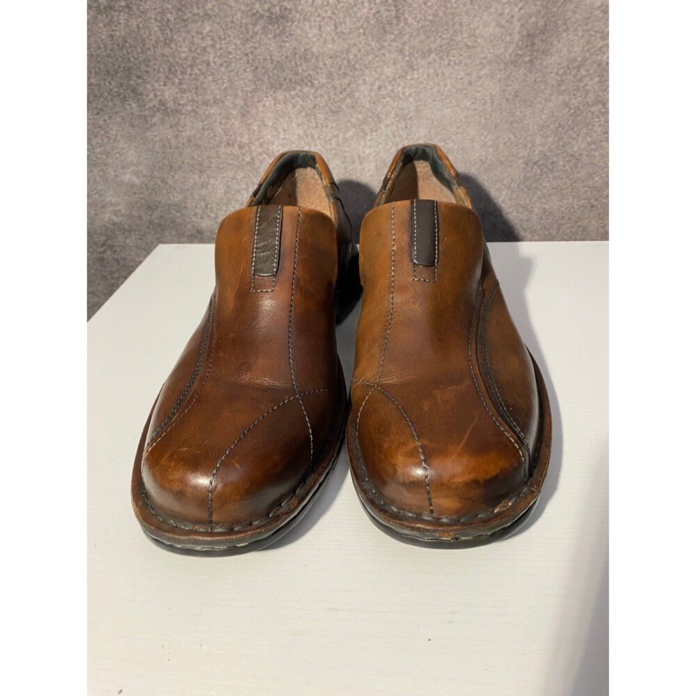 Clarks Men's Brown Leather Slip On Loafer Shoes Size 11 M - Comfort Casual - Picture 2 of 8